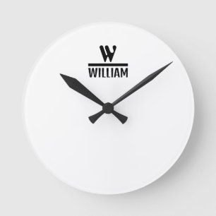 Personalisierter Monogramm-Name Runde Wanduhr
