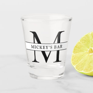 Personalisierter Monogramm-Name Schnapsglas