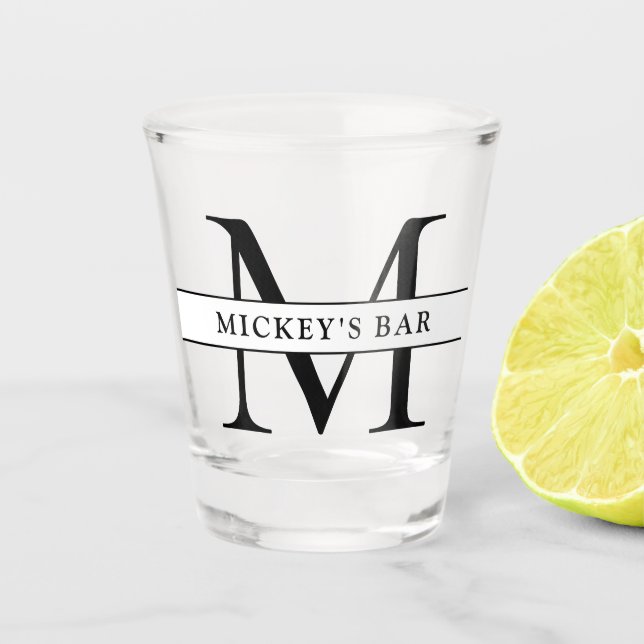Personalisierter Monogramm-Name Schnapsglas (Vorderseite)