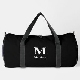 Personalisierter Monogramm-Name Schwarz Duffle Bag