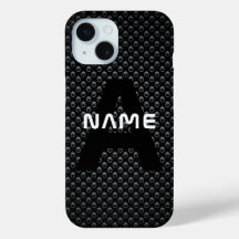 Personalisierter Monogramm Name Schwarz-Weiß-Textu