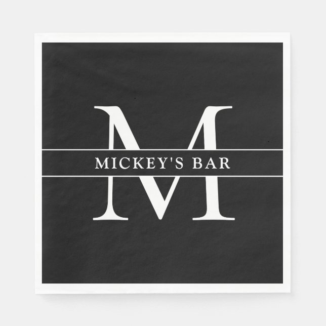 Personalisierter Monogramm-Name Serviette (Vorderseite)