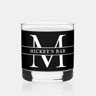 Personalisierter Monogramm-Name Whiskyglas