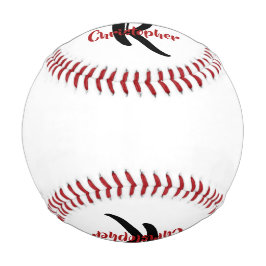 Personalisierter Monogramm Name White Baseball