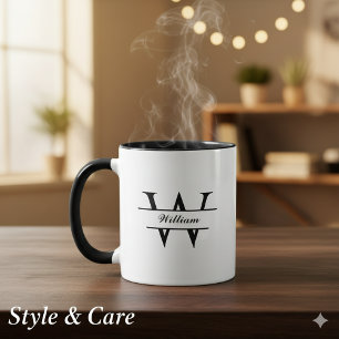 Personalisierter Monogramm-Namensbecher für den tä Tasse