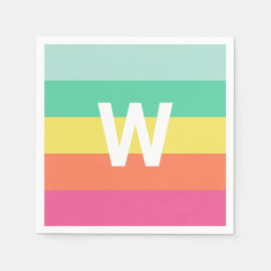 Personalisierter Monogramm-Rainbow-Sherbet-Farbblo Serviette