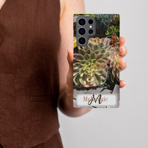 Personalisierter Monogramm-Sukkulentengarten Ocean Samsung Galaxy Hülle