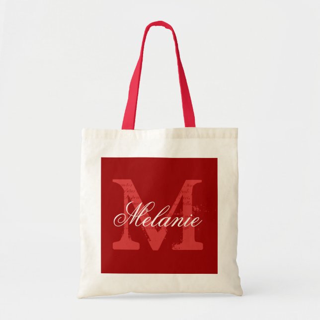 Personalisierter Monogramm Totbeutel | Bordeaux ro Tragetasche (Vorne)