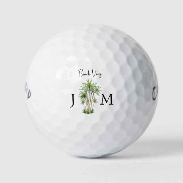 Personalisierter Monogramm Tropischer Titleist Pro Golfball (Vorderseite)