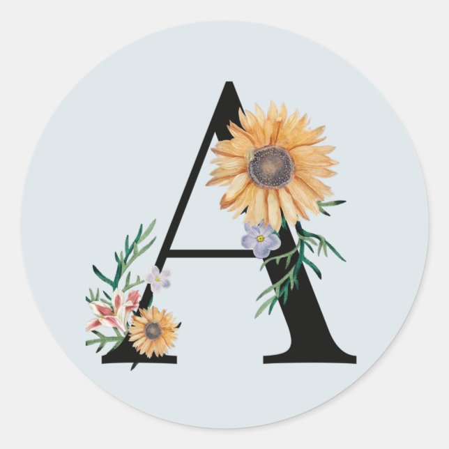 Personalisierter Monogramm-Umschlag Aufkleber (Vorderseite)