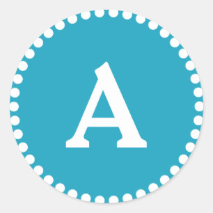 Personalisierter Monogramm-Umschlag Aufkleber blau