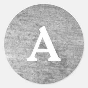 Personalisierter Monogramm-Umschlag Aufkleber grau