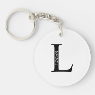 Personalisierter Monogramm- und Name-Schlüsselanhä Schlüsselanhänger