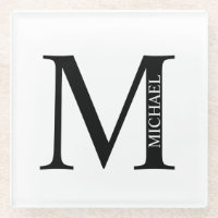 Personalisierter Monogramm-Untersetzer und Name