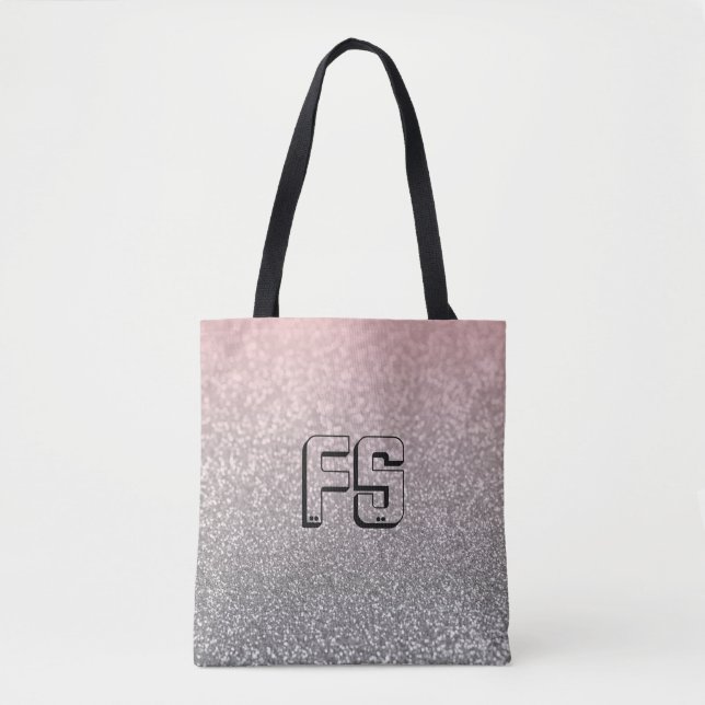 Personalisierter monogramm Vintager Glitzer glänzt (Vorderseite)
