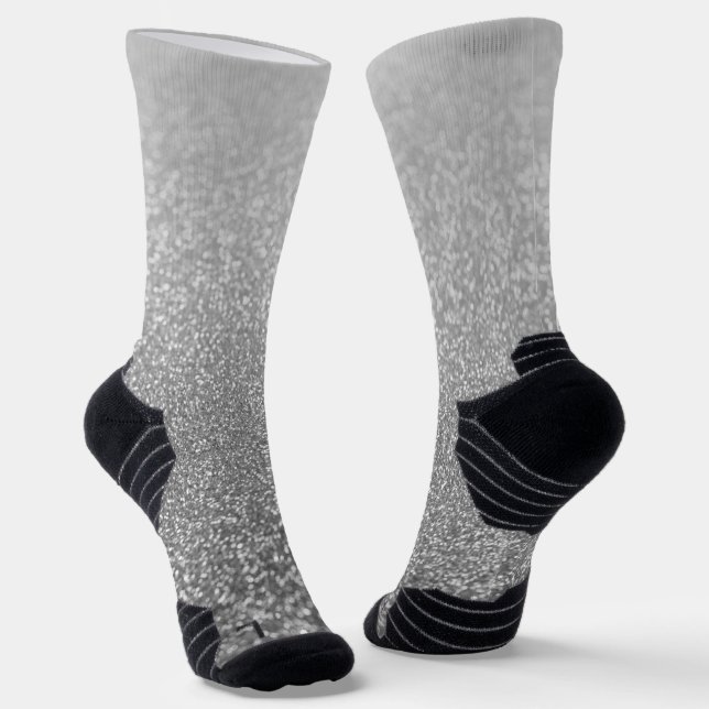 Personalisierter monogramm Vintager Glitzer glänzt Socken (Gewinkelt)