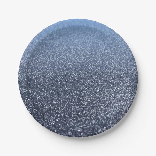 Personalisierter monogramm Vintager Glitzer leucht Pappteller (Vorderseite)