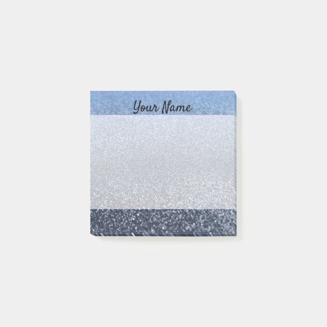 Personalisierter monogramm Vintager Glitzer leucht Post-it Klebezettel (Vorderseite)