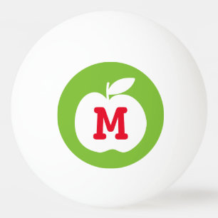 Personalisierter Monogrammgrünapfel Ping pong Ball Tischtennisball