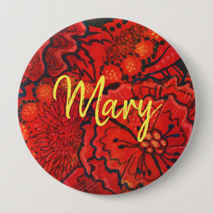 Personalisierter Monogrammname für Blume Button