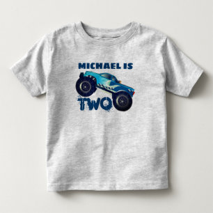 Personalisierter Monster-LKW-2. Geburtstag Kleinkind T-shirt