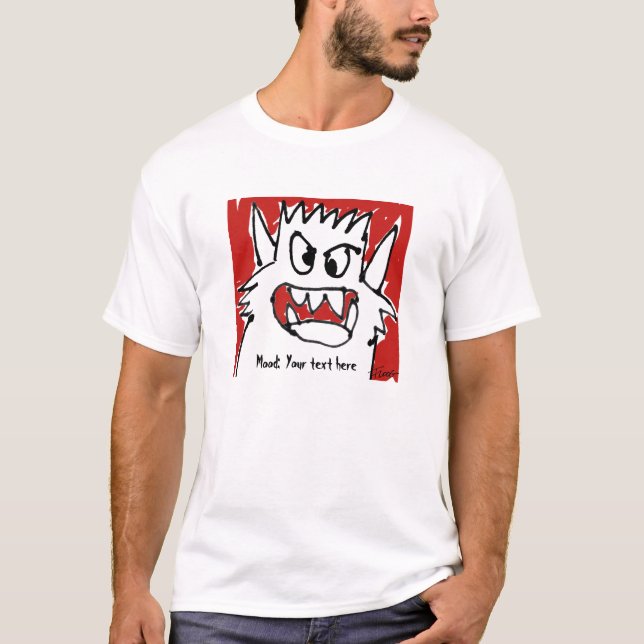 Personalisierter Monster-Stimmungs-Cartoon T+Shirt T-Shirt (Vorderseite)