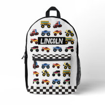 Personalisierter Monster-Truck-Kinder-Rucksack