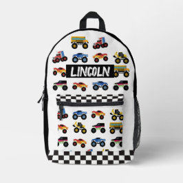 Personalisierter Monster-Truck-Kinder-Rucksack Bedruckter Rucksack