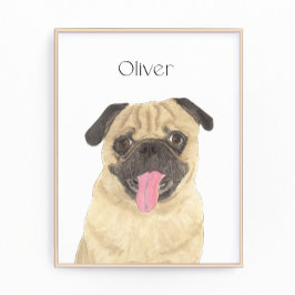 Personalisierter Mops Art Fotodruck