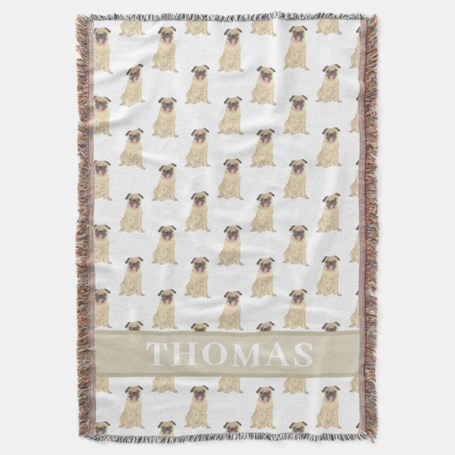 Personalisierter Mops Baby Blanket Decke (Vorderseite Vertikal)