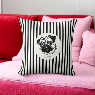 personalisierter Mops Hund stilvoll und modern Kissen