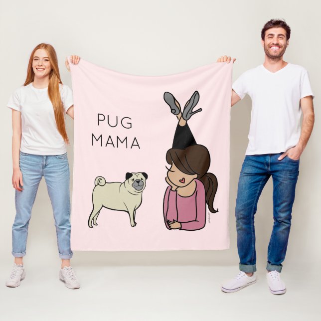 Personalisierter Mops Mama Fleece Blanket (Beispiel)