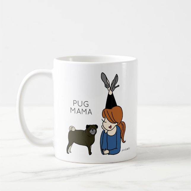 Personalisierter Mops Mama-Kaffee-Tasse Kaffeetasse (Links)