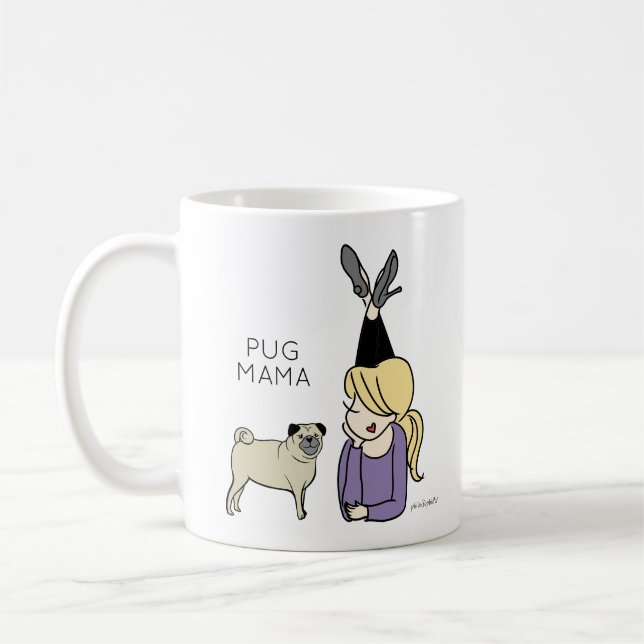 Personalisierter Mops Mama-Kaffee-Tasse Kaffeetasse (Links)