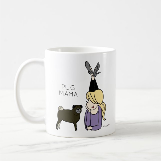 Personalisierter Mops Mama-Kaffee-Tasse Kaffeetasse (Links)