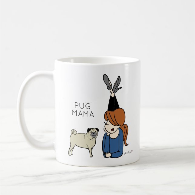 Personalisierter Mops Mama-Kaffee-Tasse Kaffeetasse (Links)