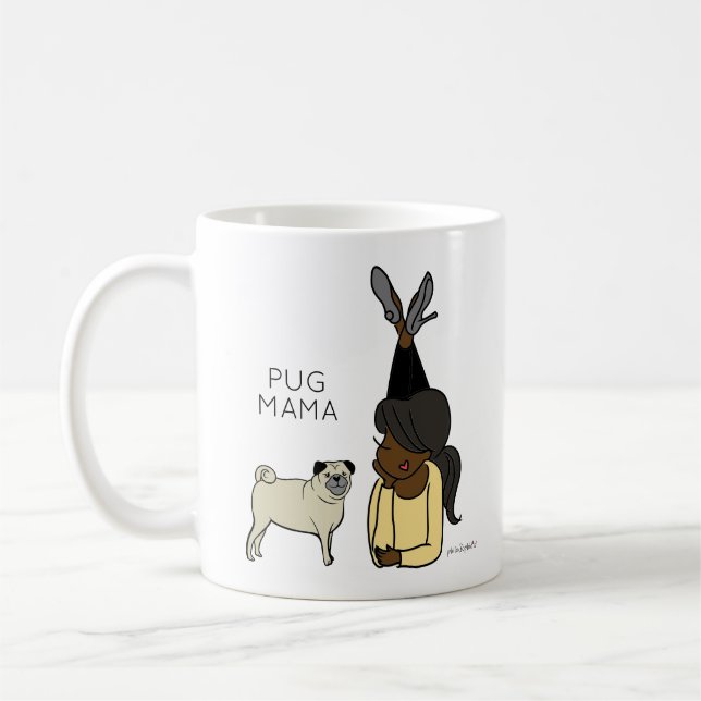 Personalisierter Mops Mama-Kaffee-Tasse Kaffeetasse (Links)