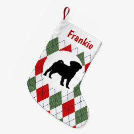 Personalisierter Mops-rotes und grünes Kleiner Weihnachtsstrumpf