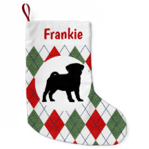 Personalisierter Mops-rotes und grünes