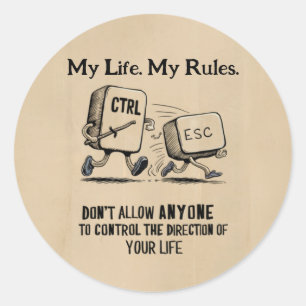 Personalisierter Motivierend Funny Tech-Sticker Runder Aufkleber