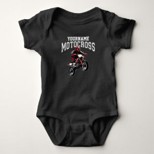 Personalisierter Motocross-Dirt-Bike-Fahrer-Rennsp Baby Strampler