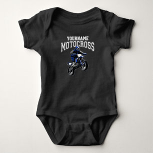 Personalisierter Motocross-Dirt-Bike-Fahrer-Rennsp Baby Strampler