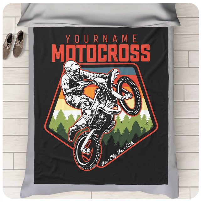 Personalisierter Motocross Racing Dirt Bike Trail Fleecedecke (Von Creator hochgeladen)