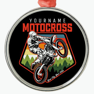 Personalisierter Motocross Racing Dirt Bike Trail Ornament Aus Metall