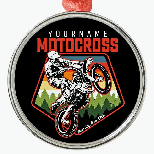 Personalisierter Motocross Racing Dirt Bike Trail Ornament Aus Metall (Von Creator hochgeladen)