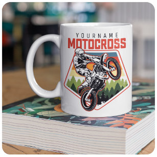 Personalisierter Motocross Racing Dirt Bike Trail Zweifarbige Tasse