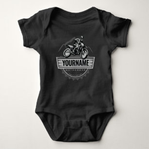Personalisierter Motocross Rider Dirt Bike Racing Baby Strampler