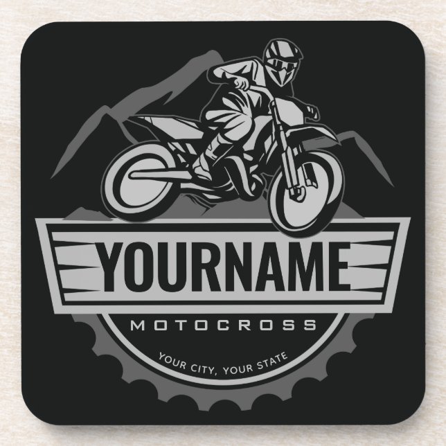 Personalisierter Motocross Rider Dirt Bike Racing Getränkeuntersetzer (Vorderseite)