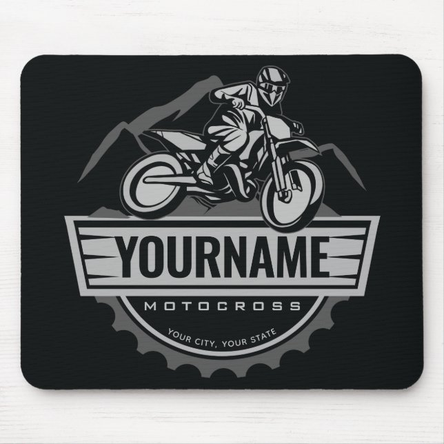 Personalisierter Motocross Rider Dirt Bike Racing Mousepad (Vorne)