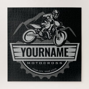 Personalisierter Motocross Rider Dirt Bike Racing Puzzle